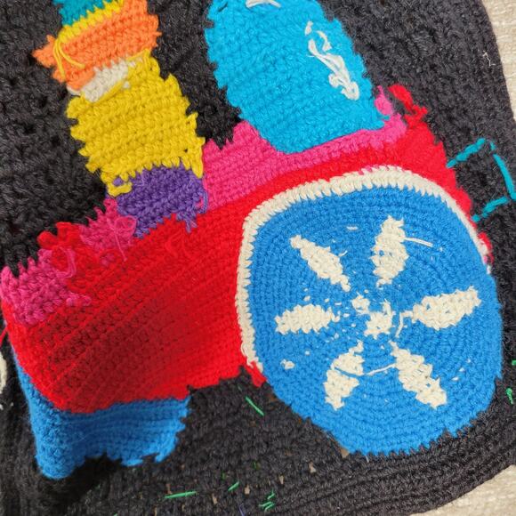 Vintage TLC by Lambert Mexican Fiesta Cardigan Sweater Crochet Knit NWT Size M - Picture 7 of 16